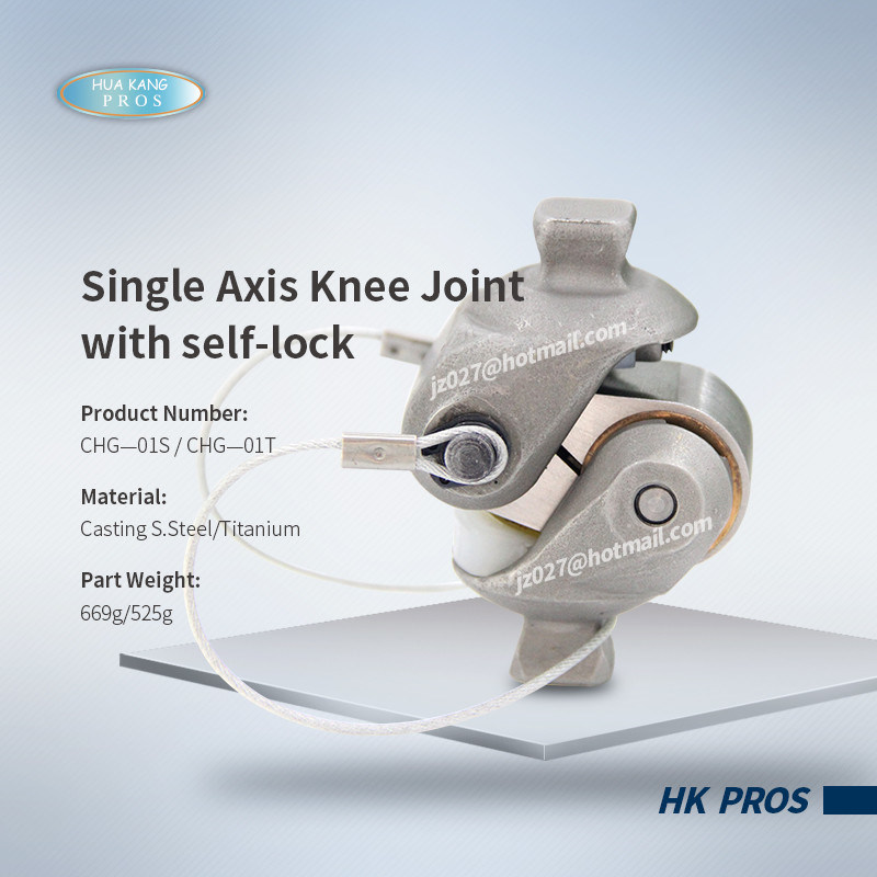 Single Axis Knee Joint with selflock S.Steel/ Titanium,