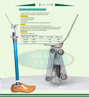 Four Bar Knee Joint for Knee Disarticulation  stainless steel/ titanium  3R46