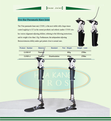 5 Bar Pneumatic Knee Joint  titanium polycentric  Modular Knee Joint